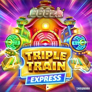 Triple Train Express mobile slot interface na may neon cyberpunk na tema